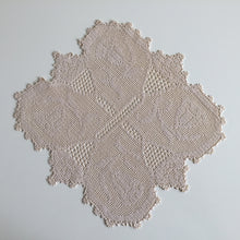 Load image into Gallery viewer, BLUE BELLS Version of a Mary Card Designed Filet Crochet Lace Doily (cca 1930s)