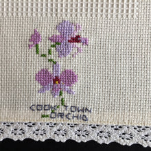 Load image into Gallery viewer, Large Vintage Cross Stitch Embroidered Table Centre Doily with Australian Native Flowers