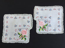 Load image into Gallery viewer, Australian Vintage Hand Embroidered Linen Doily Pair