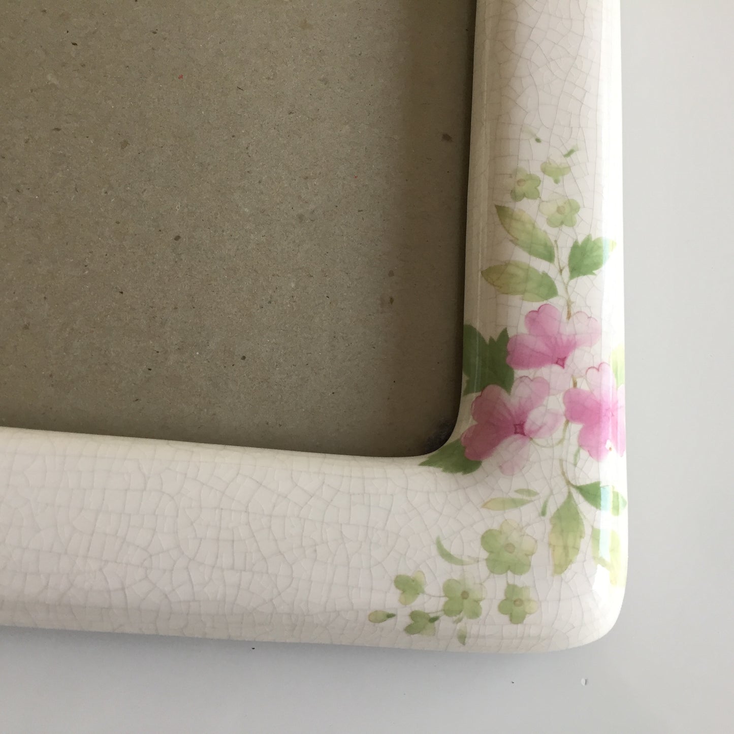 Large Vintage Floral Ceramic Photo Frame
