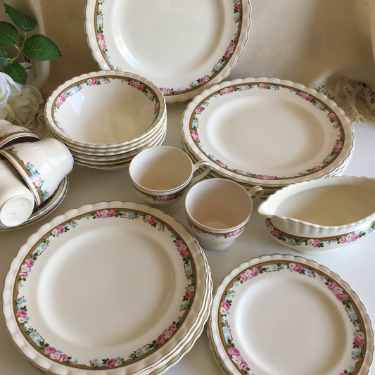 Vintage J G Meakin Porcelain SOL Pink Rose Dinner Set Replacements Cca 1940s