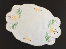Load image into Gallery viewer, Australian Vintage Hand Embroidered Floral Table Centrepiece / Placemat Doily