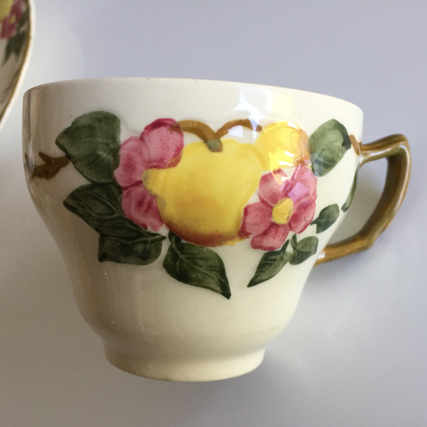 Johnson Brothers Peach Blossom Pattern Mid-century Vintage Plate or Teacup