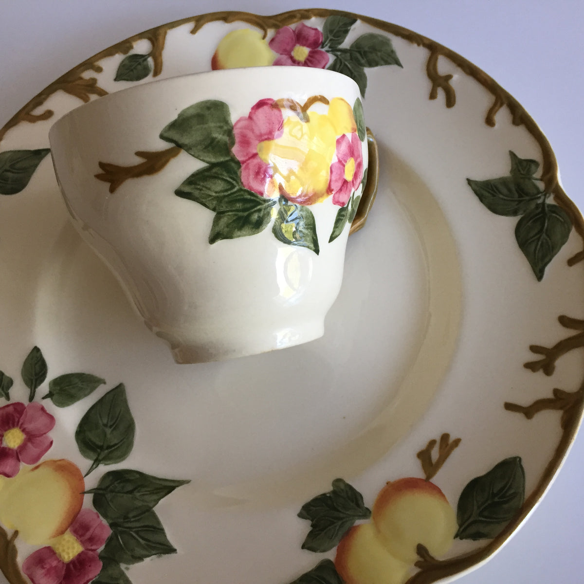 Johnson Brothers Peach Blossom Pattern Mid-century Vintage Plate or Teacup