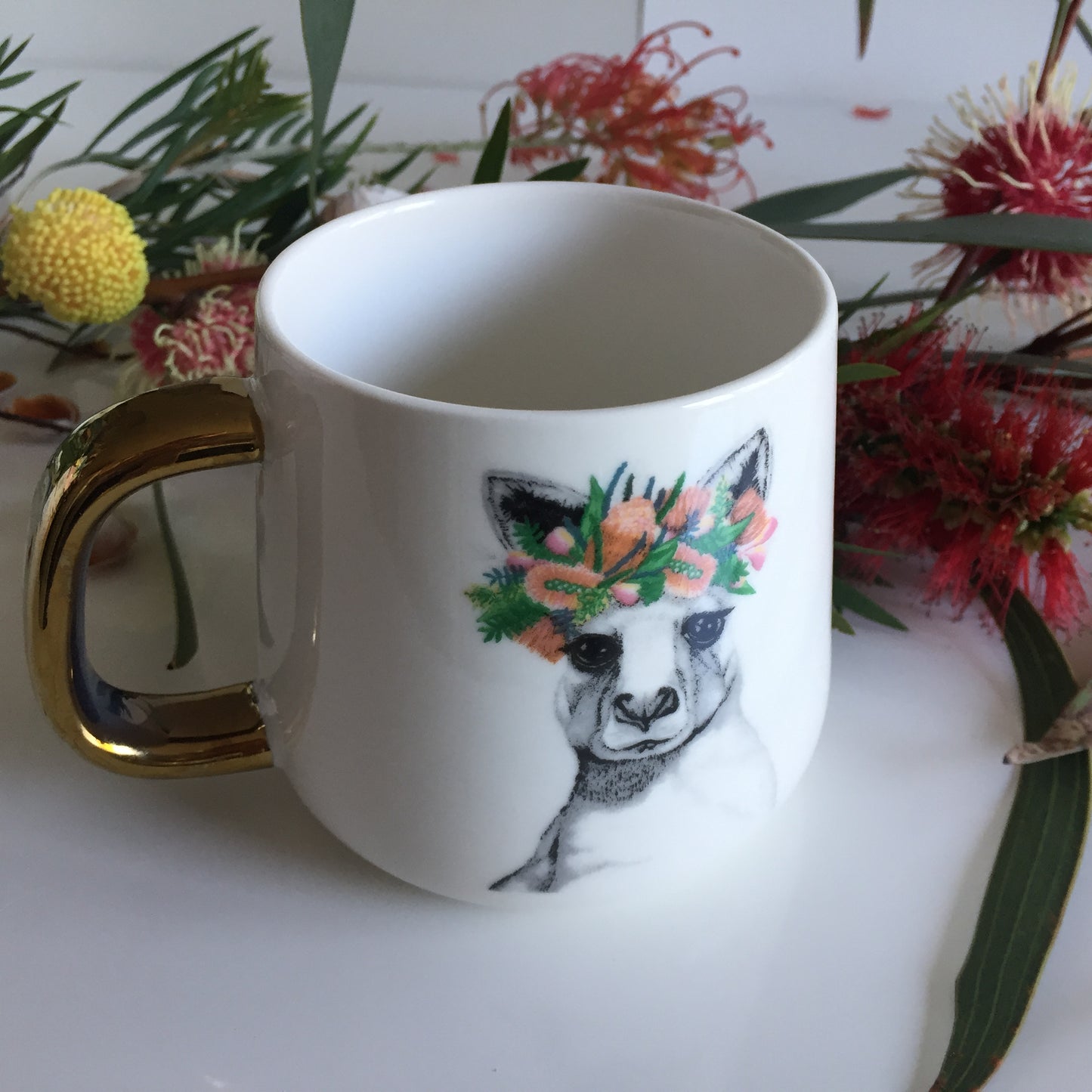 Australian Art Series Tanya Kalantary Collection 350mL Kangaroo Porcelain Mug