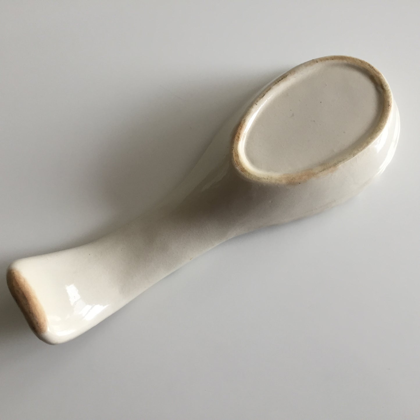 Vintage Ceramic Pottery Spoon Rest Base Holder | Embossed Sunflower Design