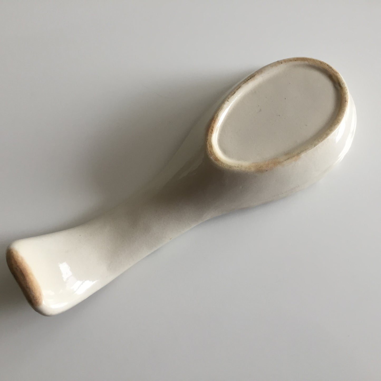 Vintage Ceramic Pottery Spoon Rest Base Holder | Embossed Sunflower Design