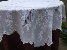 Load image into Gallery viewer, Mary Card &quot;LABURNUM&quot; Crochet Lace and Linen Collectible Vintage Tablecloth Weldons Publication 1930s