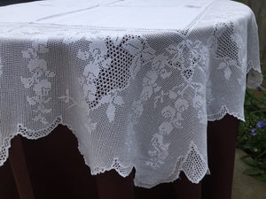 Mary Card "LABURNUM" Crochet Lace and Linen Collectible Vintage Tablecloth Weldons Publication 1930s