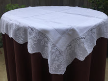 Load image into Gallery viewer, Mary Card &quot;LABURNUM&quot; Crochet Lace and Linen Vintage Tablecloth Weldons Publication 1930s