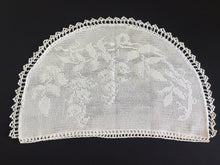 Load image into Gallery viewer, Collectible Mary Card Tea Cosy &quot;LABURNUM&quot; 1930s Filet Crochet Lace Teapot Cover