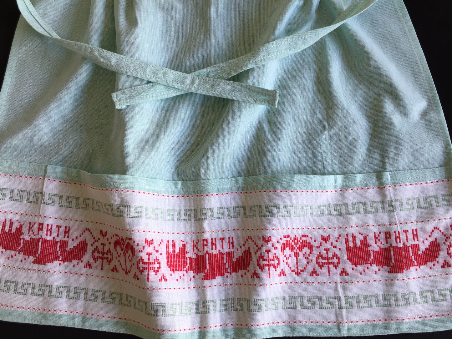 Handwoven Mediterranean Classic Traditional Cretan Kitchen Half-Apron