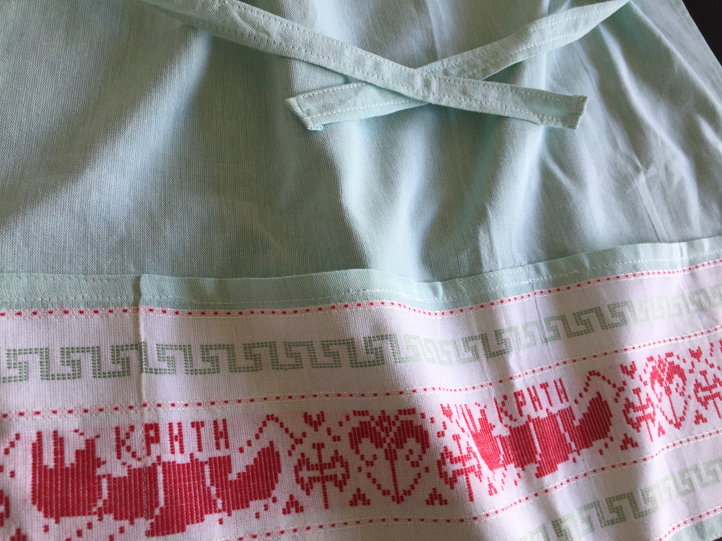Handwoven Mediterranean Classic Traditional Cretan Kitchen Half-Apron