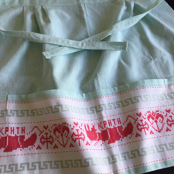 Handwoven Mediterranean Classic Traditional Cretan Kitchen Half-Apron