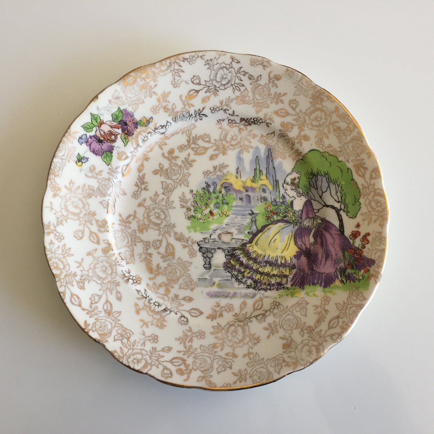 Set of 5 Vintage James Kent Lavender Lady Dessert or Side Plates