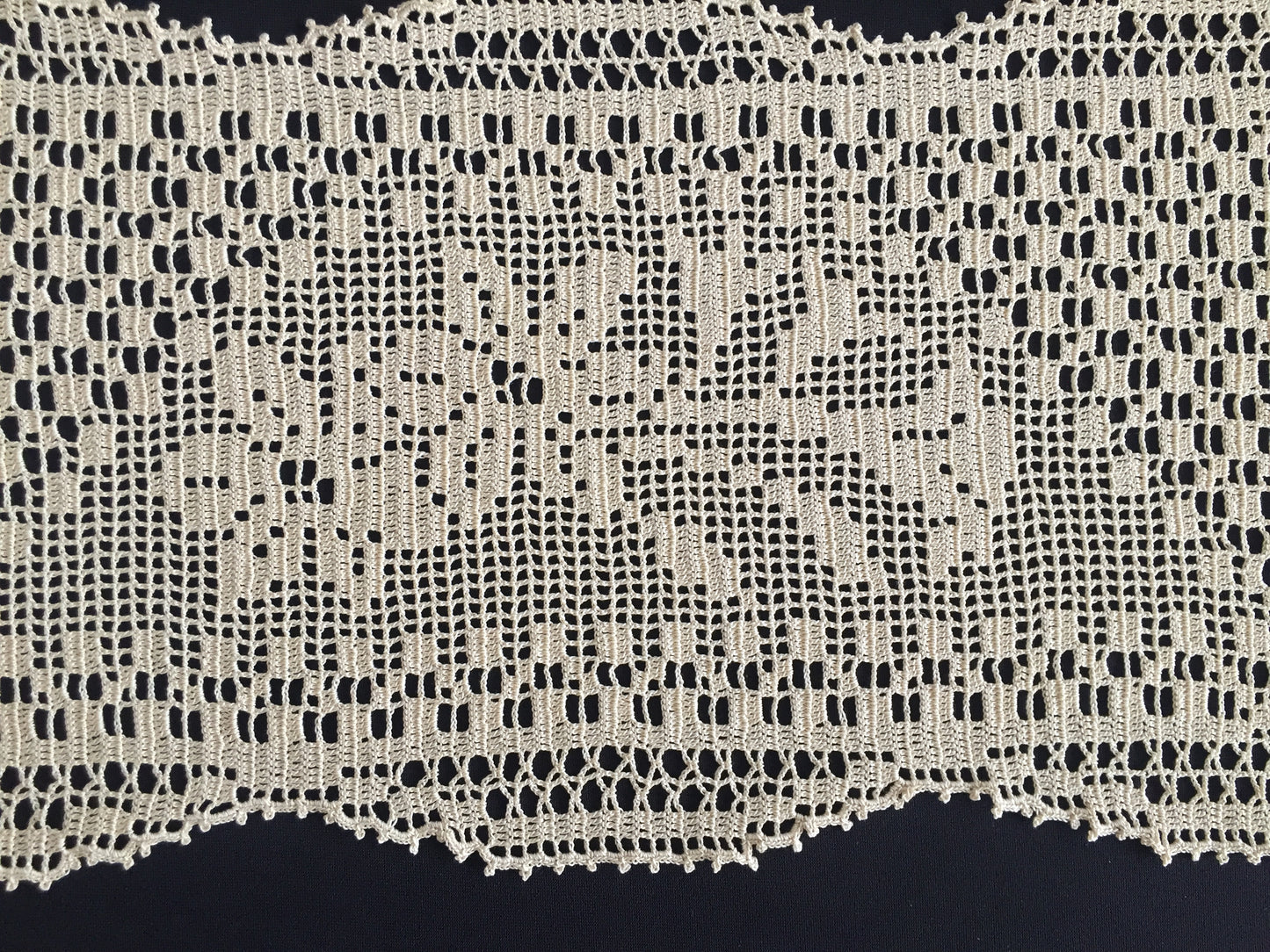 Mary Card "Duchess Set in LILY Design Chart 84 (1930s)" Single Filet Crochet Lace Doily