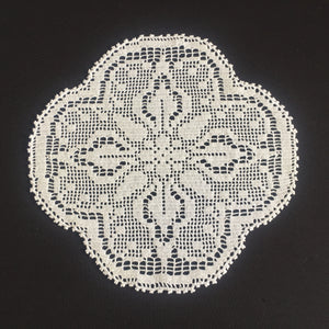 Mary Card Designed "LILY  of the VALLEY d'oyley" Collectable Art Deco Filet Crochet Lace Doily English Chart No 83 (1939)