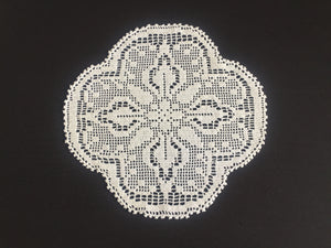 Mary Card Designed "LILY  of the VALLEY d'oyley" Collectable Art Deco Filet Crochet Lace Doily English Chart No 83 (1939)