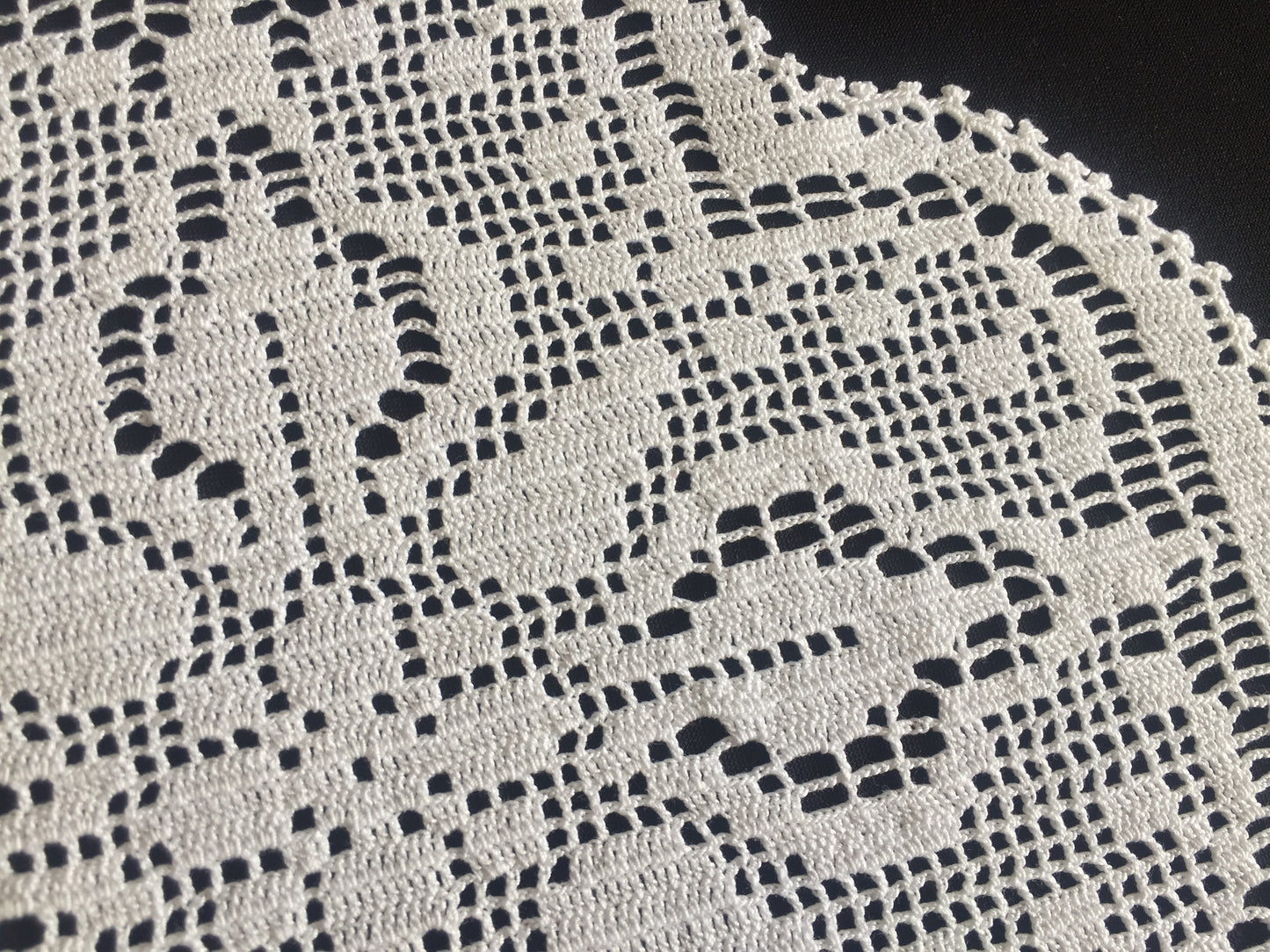 Mary Card Designed "LILY  of the VALLEY d'oyley" Art Deco Filet Crochet Lace Doily English Chart No 83 (1939)