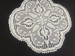 Mary Card Designed "LILY  of the VALLEY d'oyley" Collectable Art Deco Filet Crochet Lace Doily English Chart No 83 (1939)