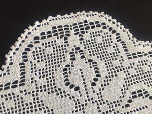 Mary Card Designed "LILY  of the VALLEY d'oyley" Collectable Art Deco Filet Crochet Lace Doily English Chart No 83 (1939)