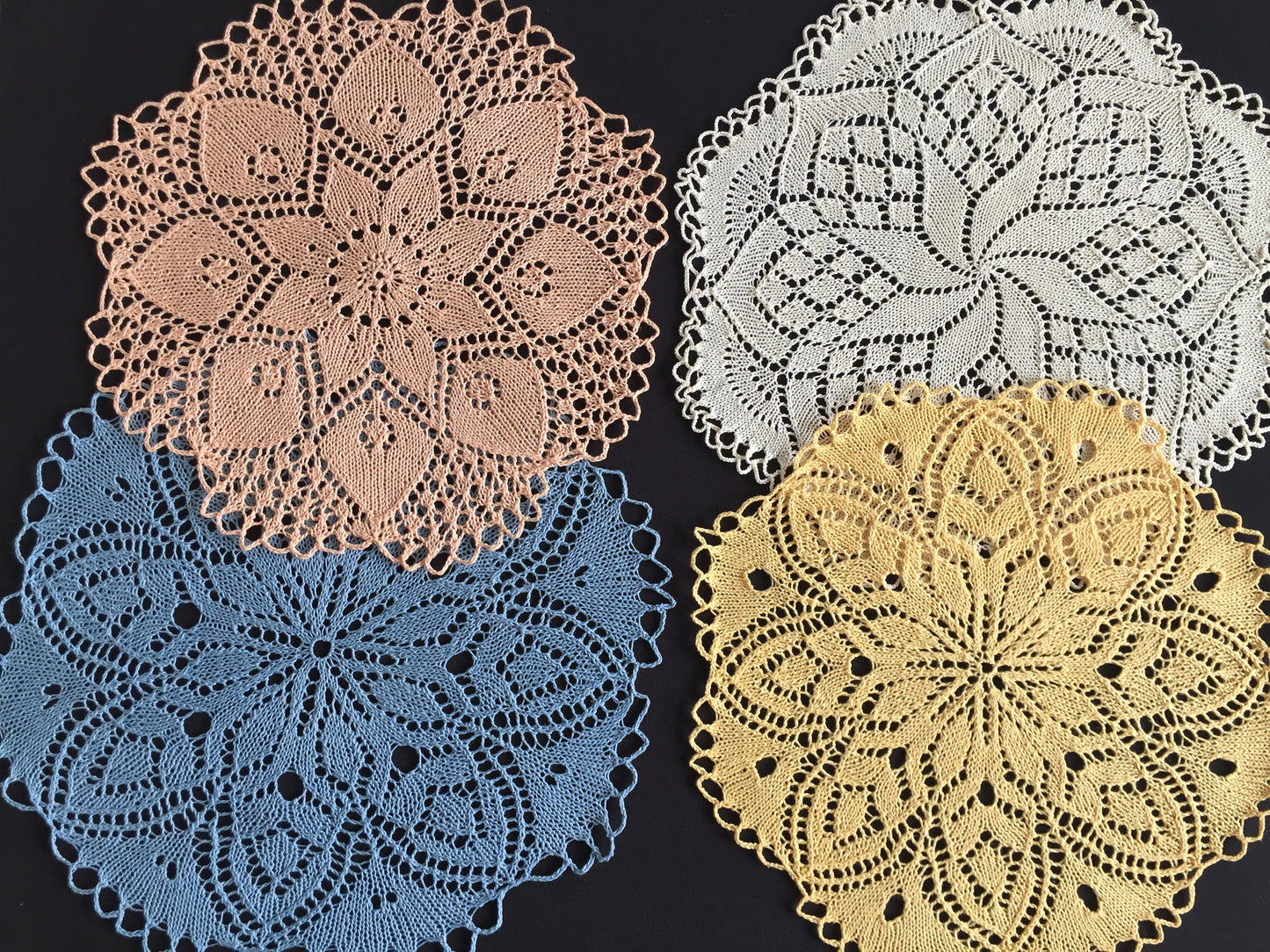 Vintage Hand-Knitted Cotton Lace Table Centre Doily