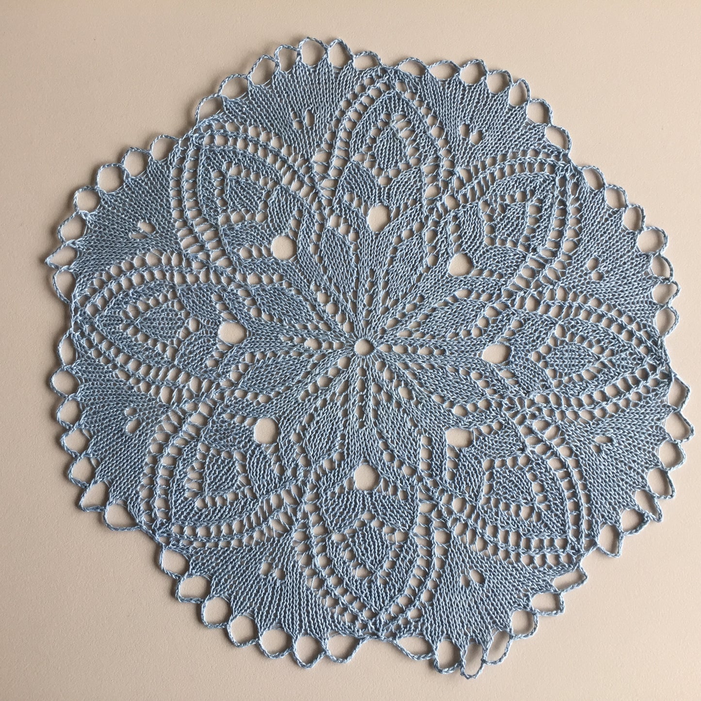 Vintage Hand-Knitted Cotton Lace Table Centre Doily
