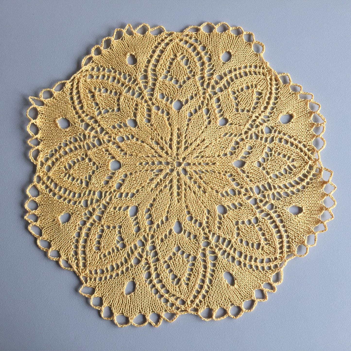 Vintage Hand-Knitted Cotton Lace Table Centre Doily