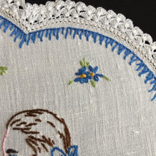 Load image into Gallery viewer, Australian Vintage Large Hand Embroidered Linen Doily