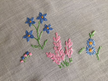 Load image into Gallery viewer, Vintage Embroidered Sheer Muslin Doily: Crinoline Lady / Garden Flowers