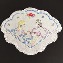Load image into Gallery viewer, Australian Vintage Large Hand Embroidered Linen Doily