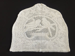 Mary Card "Lovebirds" Tea Cosy (1936) Collectible Vintage Crochet Lace Teapot Cover