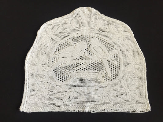 Mary Card "Lovebirds" Tea Cosy (1936) Collectible Vintage Crochet Lace Teapot Cover
