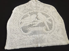 Load image into Gallery viewer, Mary Card &quot;Lovebirds&quot; Tea Cosy (1936) Collectible Vintage Crochet Lace Teapot Cover