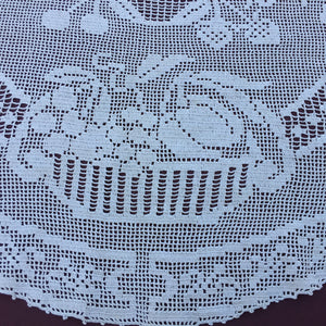 Mary Card "Fruit Set of Luncheon Mats and Centre-Piece " Collectible Vintage Filet Crochet Lace Tablecloth - Chart No. 60