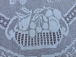 Mary Card "Fruit Set of Luncheon Mats and Centre-Piece " Collectible Vintage Filet Crochet Lace Tablecloth - Chart No. 60