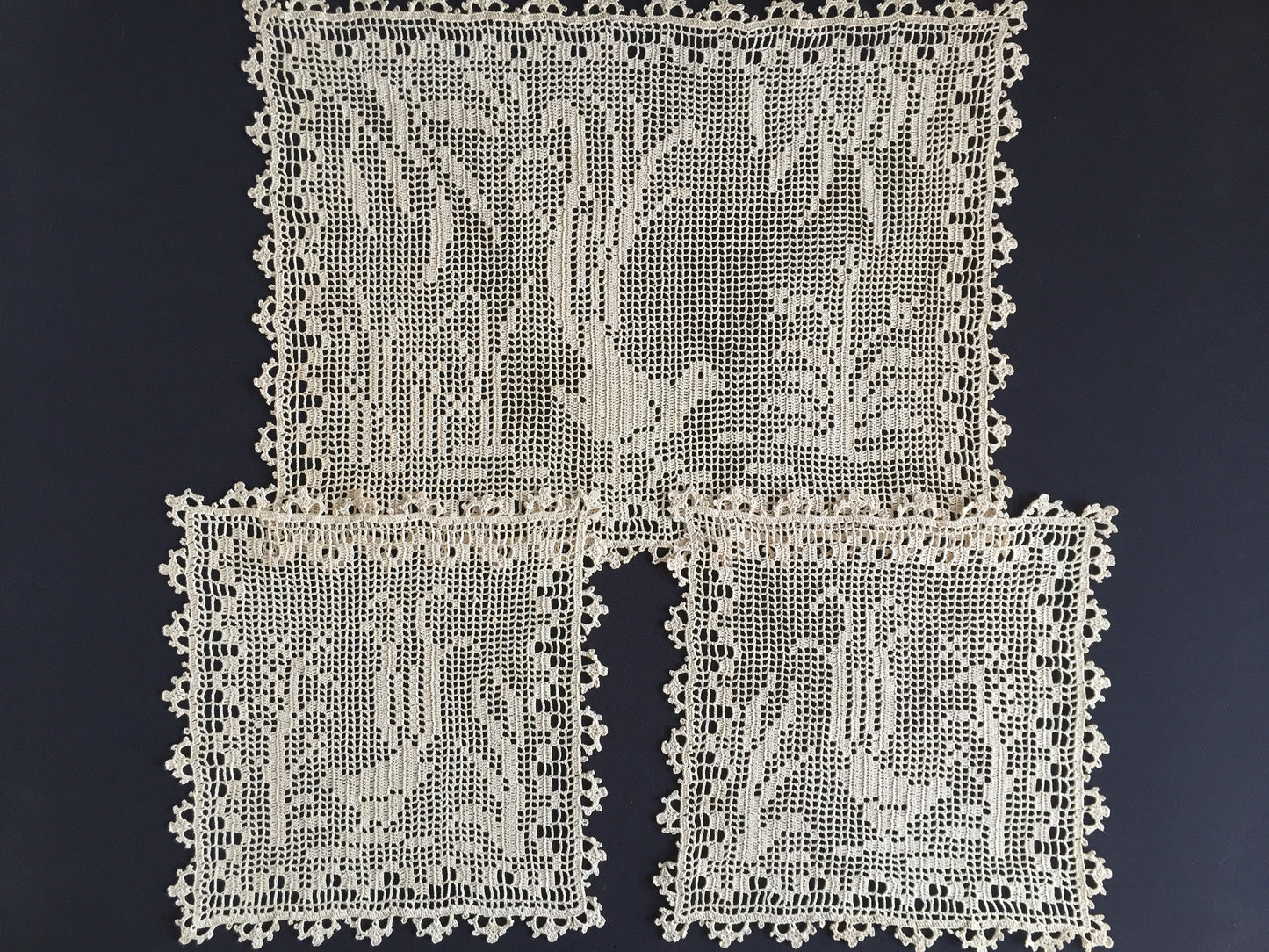 Mary Card Designed "Lyrebirds" Duchesse Set (Chart No 86 - Late 1930s) Extremely Rare Collectible Lace Mats