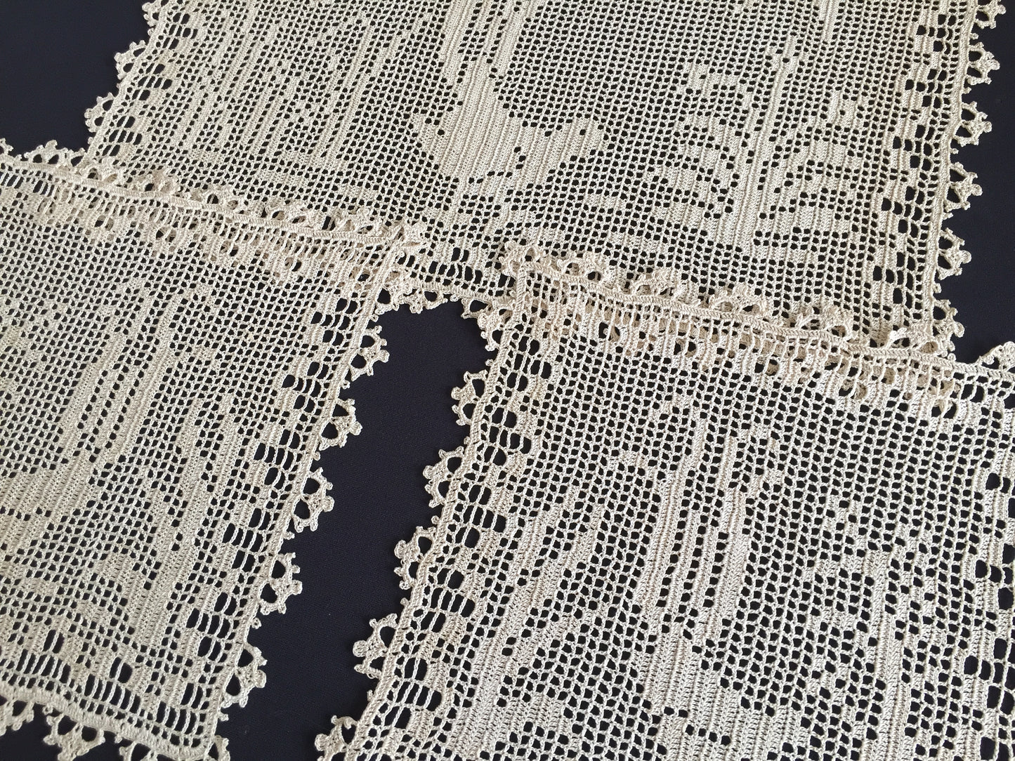 Mary Card Designed "Lyrebirds" Duchesse Set (Chart No 86 - Late 1930s) Extremely Rare Collectible Lace Mats