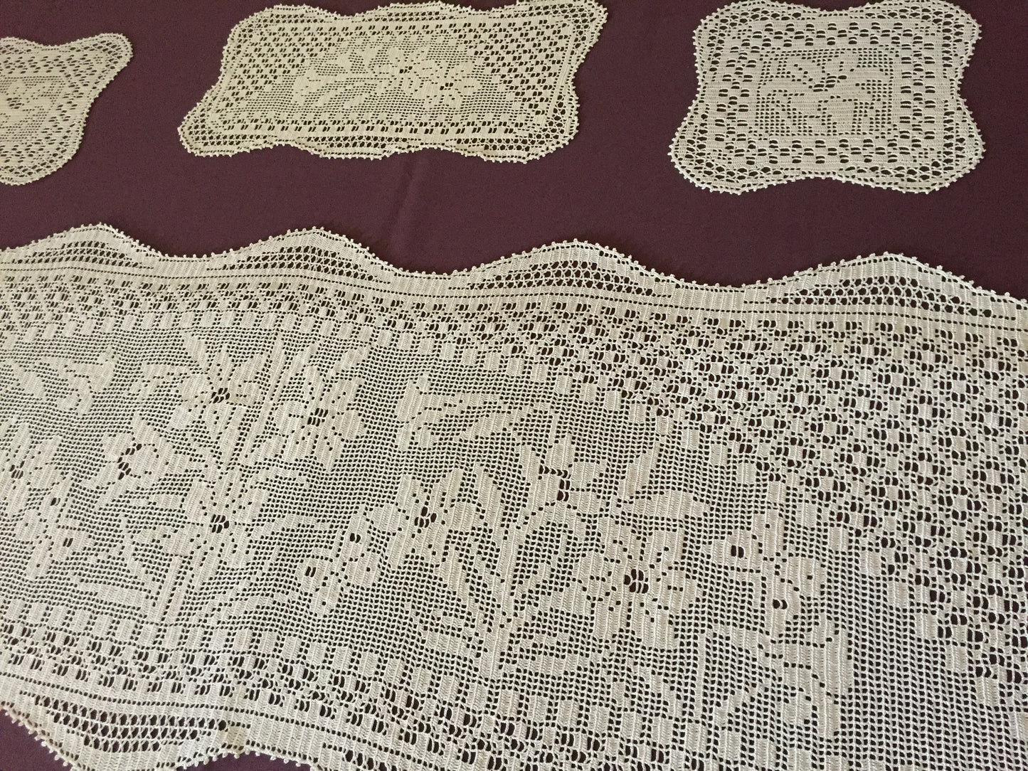 Mary Card "Duchess Set in LILY Design Chart 84 (1930s)" Rare Collectible Art Deco Handmade Crochet Lace