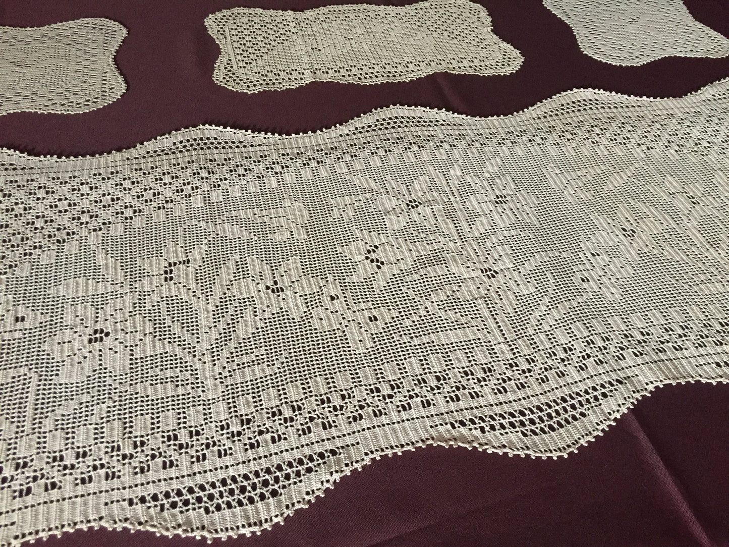 Mary Card "Duchess Set in LILY Design Chart 84 (1930s)" Rare Collectible Art Deco Handmade Crochet Lace