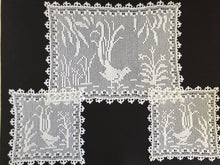 Load image into Gallery viewer, Mary Card Designed &quot;Lyrebirds&quot; Duchesse Set (Chart No 86 - Late 1930s) Extremely Rare Collectible Lace Mats