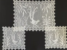 Load image into Gallery viewer, Mary Card Designed &quot;Lyrebirds&quot; Duchesse Set (Chart No 86 - Late 1930s) Extremely Rare Collectible Lace Mats