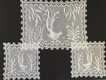 Load image into Gallery viewer, Mary Card Designed &quot;Lyrebirds&quot; Duchesse Set (Chart No 86 - Late 1930s) Extremely Rare Collectible Lace Mats