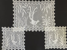 Load image into Gallery viewer, Mary Card Designed &quot;Lyrebirds&quot; Duchesse Set (Chart No 86 - Late 1930s) Extremely Rare Collectible Lace Mats