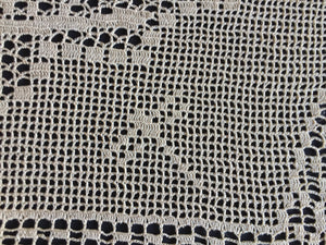 Mary Card Designed "NARCISSUS and TITMOUSE (Java Sparrow)" Large Crochet Lace Tray Cloth Doily - English Chart No. 79