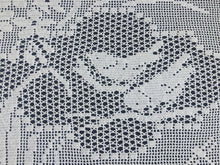 Load image into Gallery viewer, Mary Card Designed &quot;NARCISSUS and TITMOUSE (Java Sparrow)&quot; Large Crochet Lace Tray Cloth Doily - English Chart No. 79