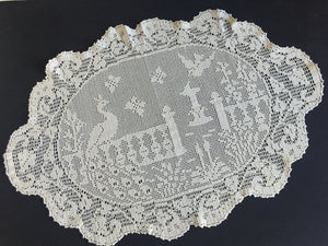 Mary Card Designed Collectible "GARDEN" Oval Tray Cloth (1932 Australian Home Beautiful, 1933 Needlework USA, English Chart No 75)