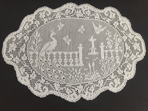 Mary Card Designed Collectible "GARDEN" Oval Tray Cloth (1932 Australian Home Beautiful, 1933 Needlework USA, English Chart No 75)