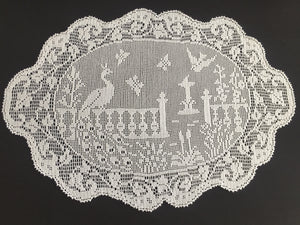 Mary Card Designed Collectible "GARDEN" Oval Tray Cloth (1932 Australian Home Beautiful, 1933 Needlework USA, English Chart No 75)