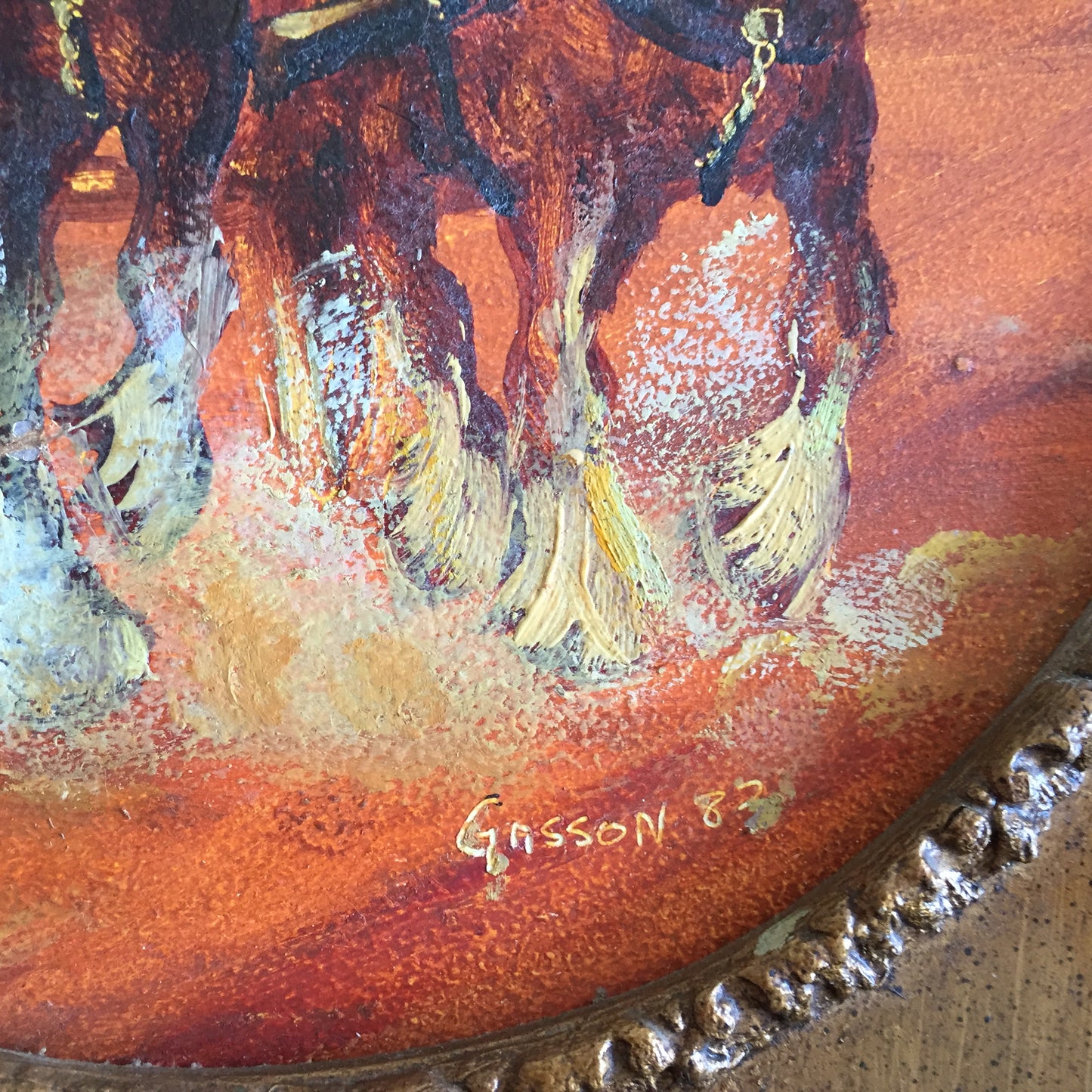 1980s Oil Painting | Peter Gasson: OF ONE MIND Original in Ornate Picture Frame